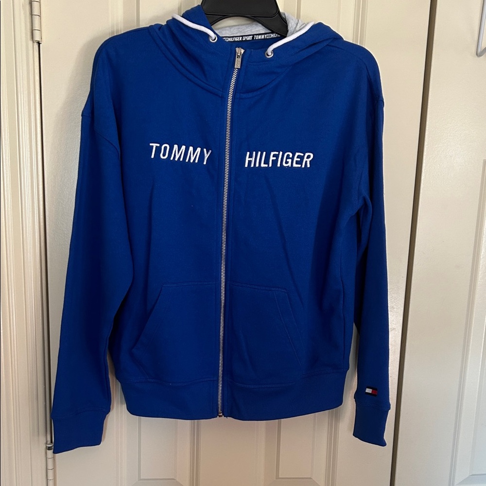 Tommy Hilfiger Royal Blue Hoodie with White Accents